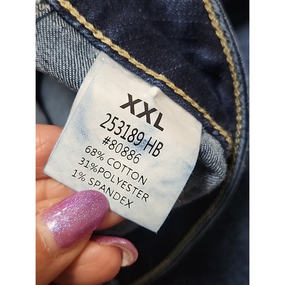 Flamingals Womens Cargo Jogger Jeans Mid Rise Multi Pocket Denim XXL New - Picture 5 of 14